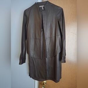 Halston Heritage Leather Mini Dress